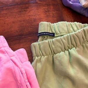 Joggers Light pink, blue & green w/ pockets & elastic ankle
